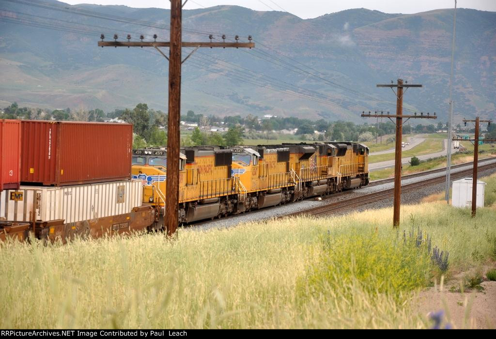 Stack train rolls west